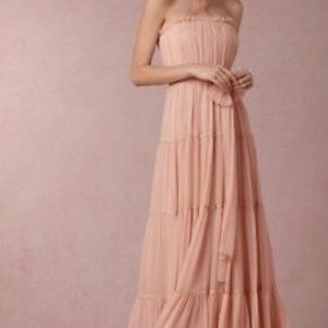 DESIGNER MAXI DRESS Blush Pink, tiered dress sz 12